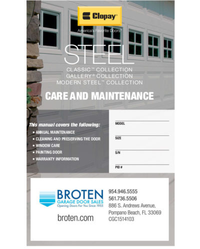 Care and maintenance manual