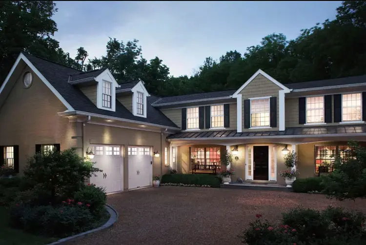 Two white gallery collection garage doors